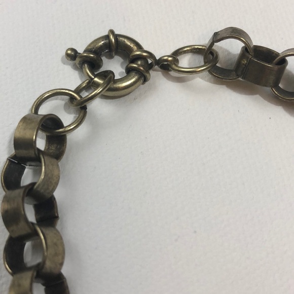 J CREW Circle Link Fabric Metal Bead Necklace - Picture 4 of 7